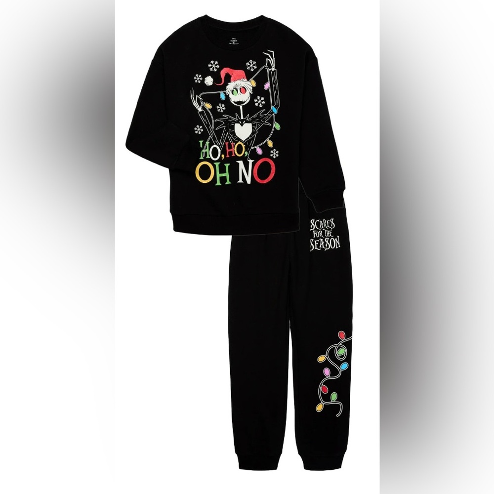 Nightmare Before Christmas Boys Holiday Sweatshirt and Joggers Set, 2-Piece